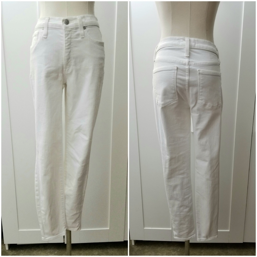Madewell High-Rise Skinny White Denim Pants, size 28